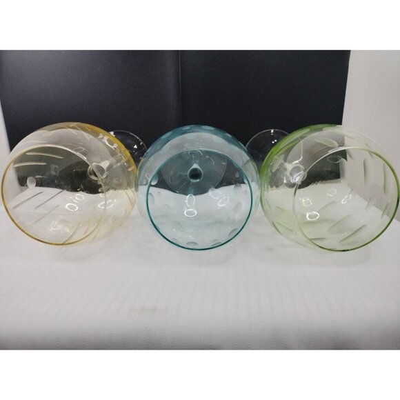 Set Of 3 Mikasa Cheers Pastel Large Balloon Wine Glasses Etched 9 1/2” - Picture 14 of 16